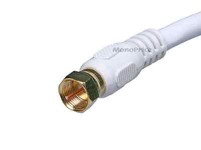 Monoprice 10ft RG6 (18AWG) 75Ohm, Quad Shield, CL2 Coaxial Cable - White - Fresh Stock Dated October 2025