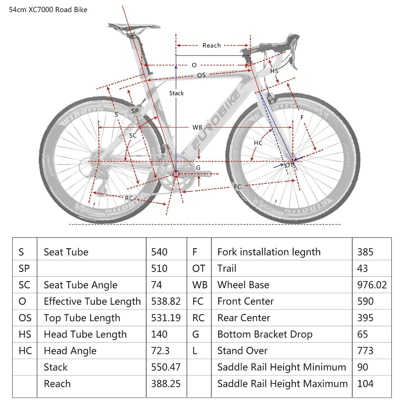 Eurobike XC7000 Road Bike 54 Cm Aluminum Frame 14 Speed Road Bicycle White - Fresh Stock Dated October 2025