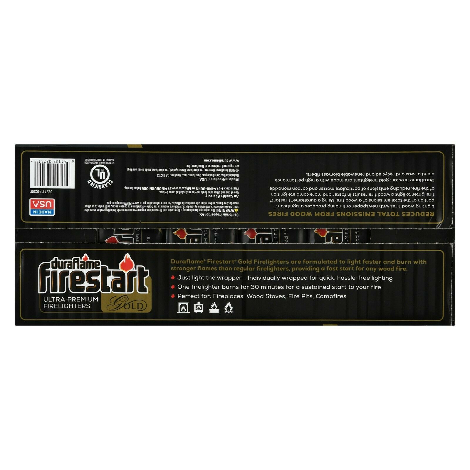 Duraflame Firestart Gold Ultra Premium Fire Starter 24-Pk Just light the wrapper - Fresh Stock Dated October 2025