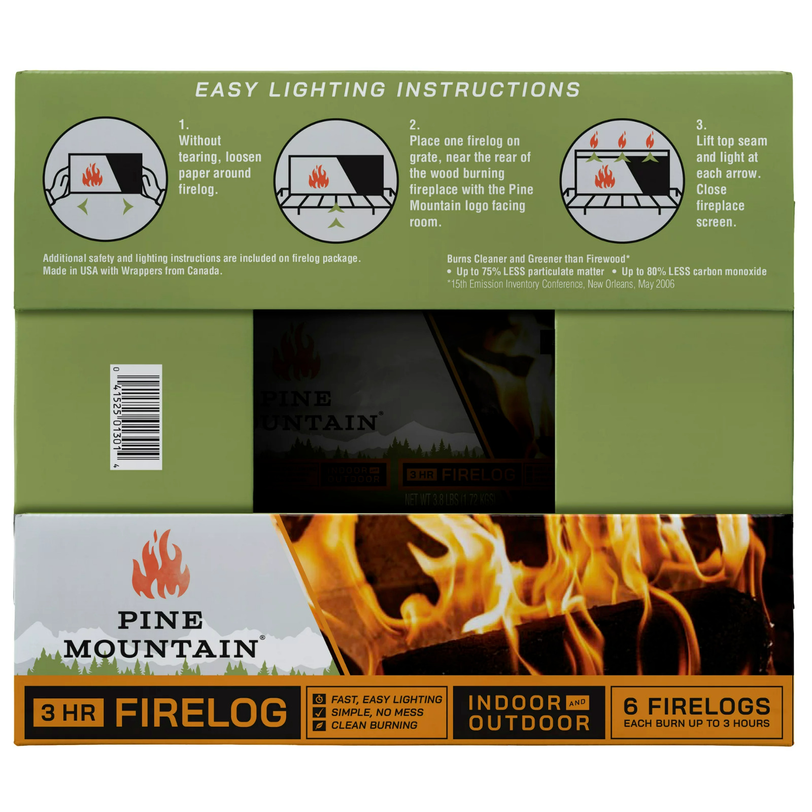 Duraflame Fire Logs 6 Pack - 4.5lb Bright Burning 3 Hour Burn Time Fast Lighting - Fresh Stock Dated October 2025