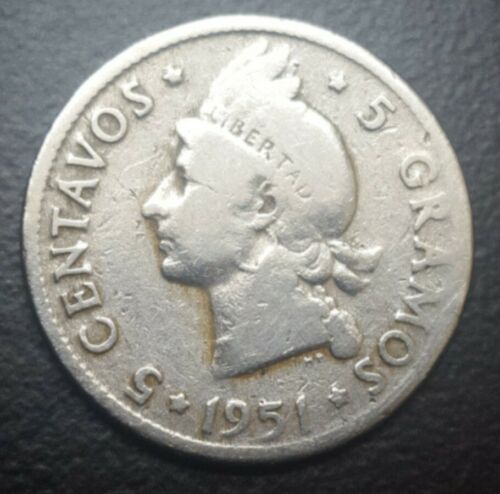 1951 Dominican Republic 5 Centavos Coin KM #18 - Fresh Stock Dated October 2025