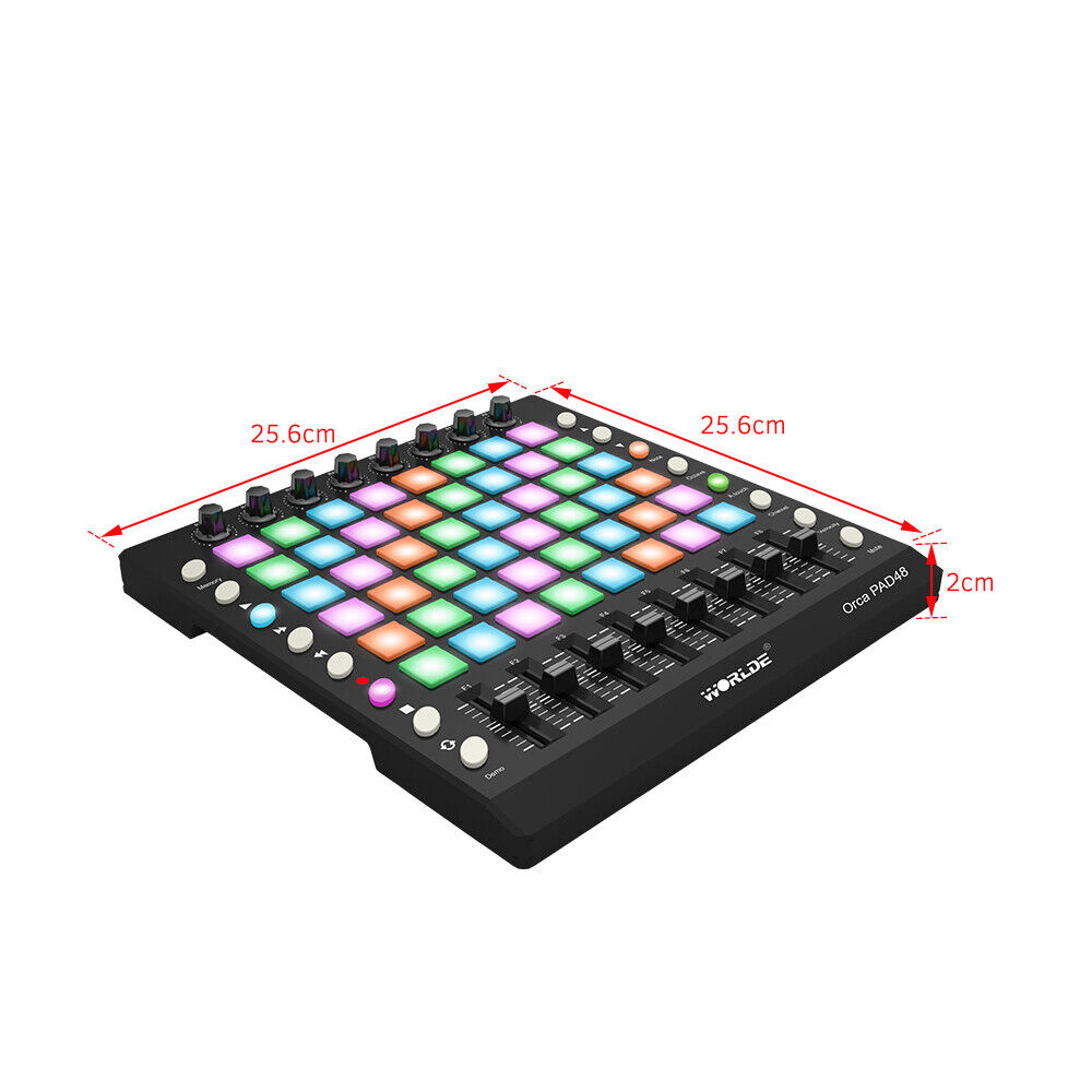 MIDI Drum Pad Controller 48 RGB Backlit Pads 8 Knobs 16 Buttons 8 Sliders H5N2 - Fresh Stock Dated October 2025