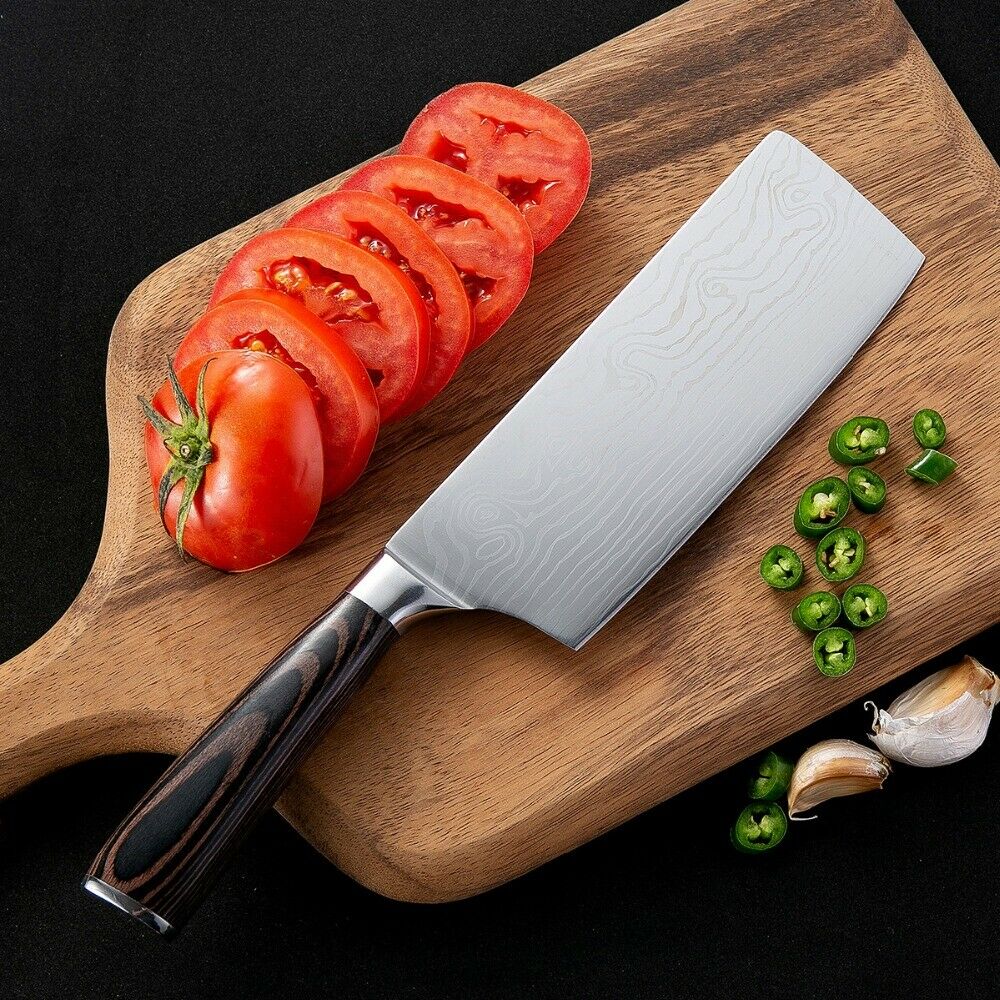 5 Piece Kitchen Knives Set Japanese Damascus Pattern Stainless Steel Chef Knife - Fresh Stock Dated October 2025