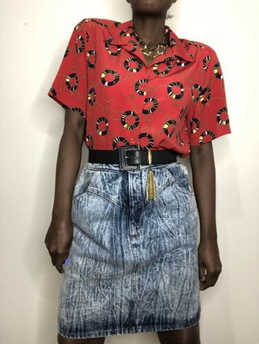 Vintage Acid Wash High Waist Denim Skirt 29” Waist - Fresh Stock Dated October 2025