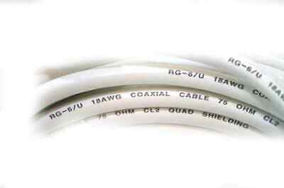 Monoprice 25ft RG6 (18AWG) 75Ohm, Quad Shield, CL2 Coaxial Cable - White - Fresh Stock Dated October 2025