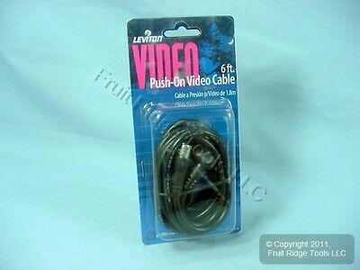 10 Leviton RIGHT ANGLE 6' Push-On Video Coax Cables 75-Ohm F-Type Wire C5854-6 - Fresh Stock Dated October 2025