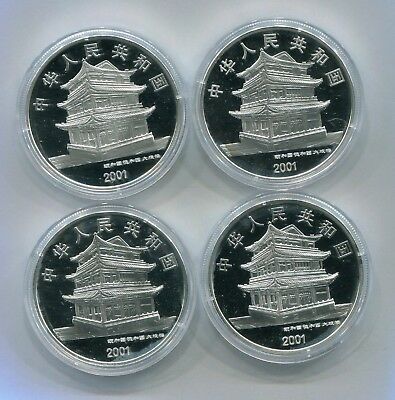 China 2001 Colored 4 Pcs of 1oz Silver Coins Set - Peking Opera (3rd Issue) - Fresh Stock Dated October 2025