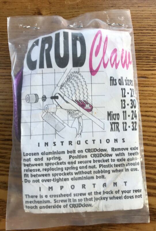Vintage Crud Claw Cassette Cleaner Freewheel Mud Guard Purple Ano VTG NOS NEW - Fresh Stock Dated October 2025