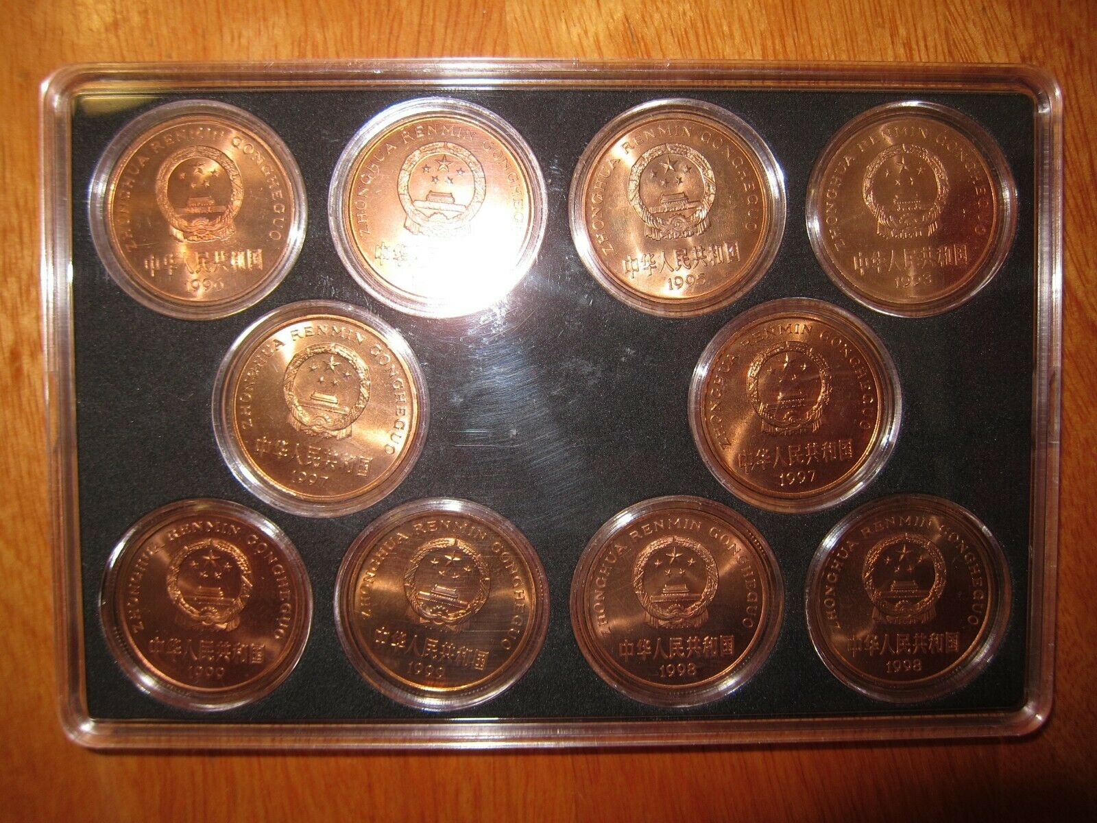 1993 - 1999 China Rare Wild Animals Copper 5 Yuan 10 Coin Set - Fresh Stock Dated October 2025