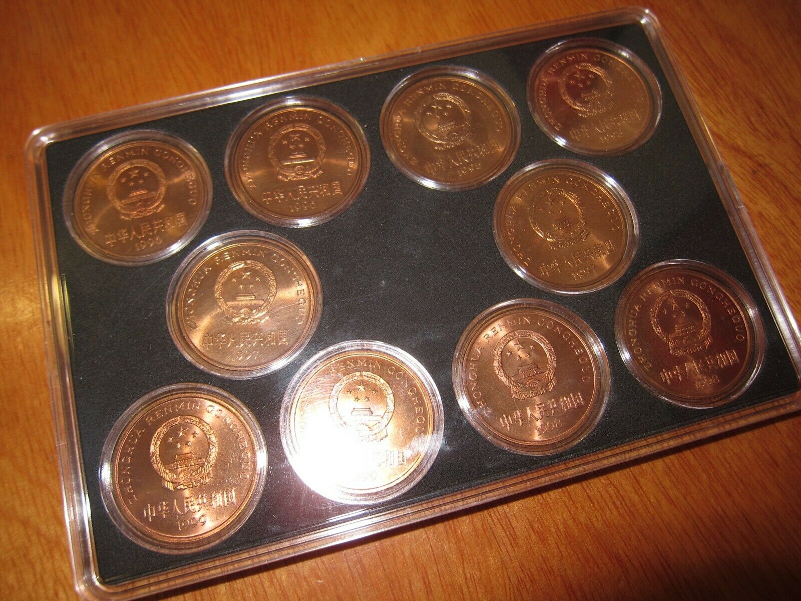 1993 - 1999 China Rare Wild Animals Copper 5 Yuan 10 Coin Set - Fresh Stock Dated October 2025