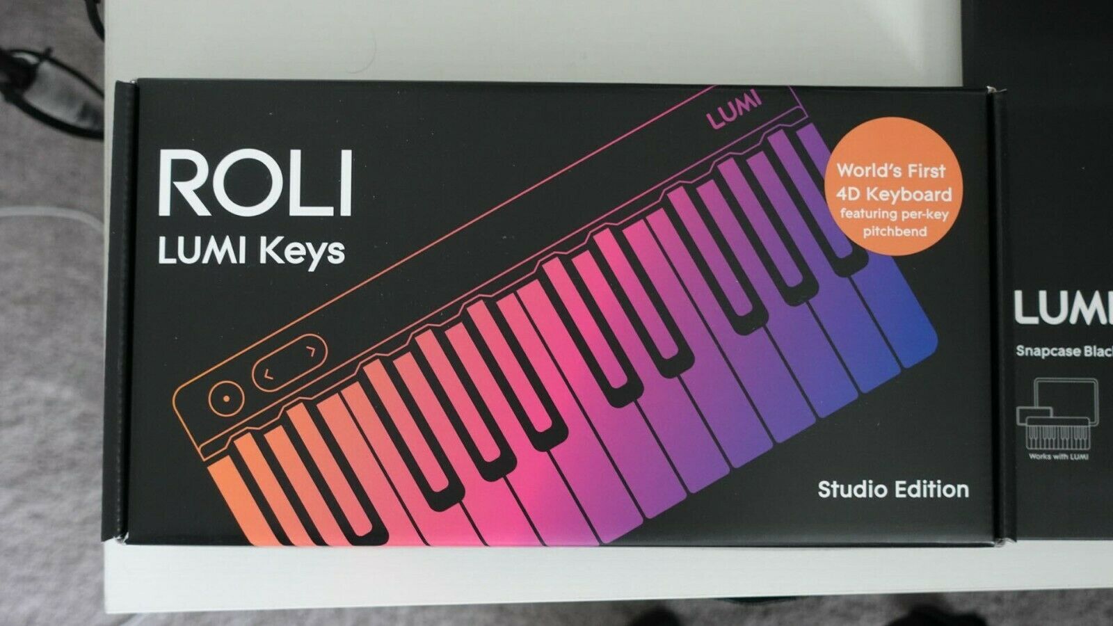 ROLI Lumi Keys Studio Edition 4D Bluetooth Keyboard w/ ROLI Snapcase Black - Fresh Stock Dated October 2025