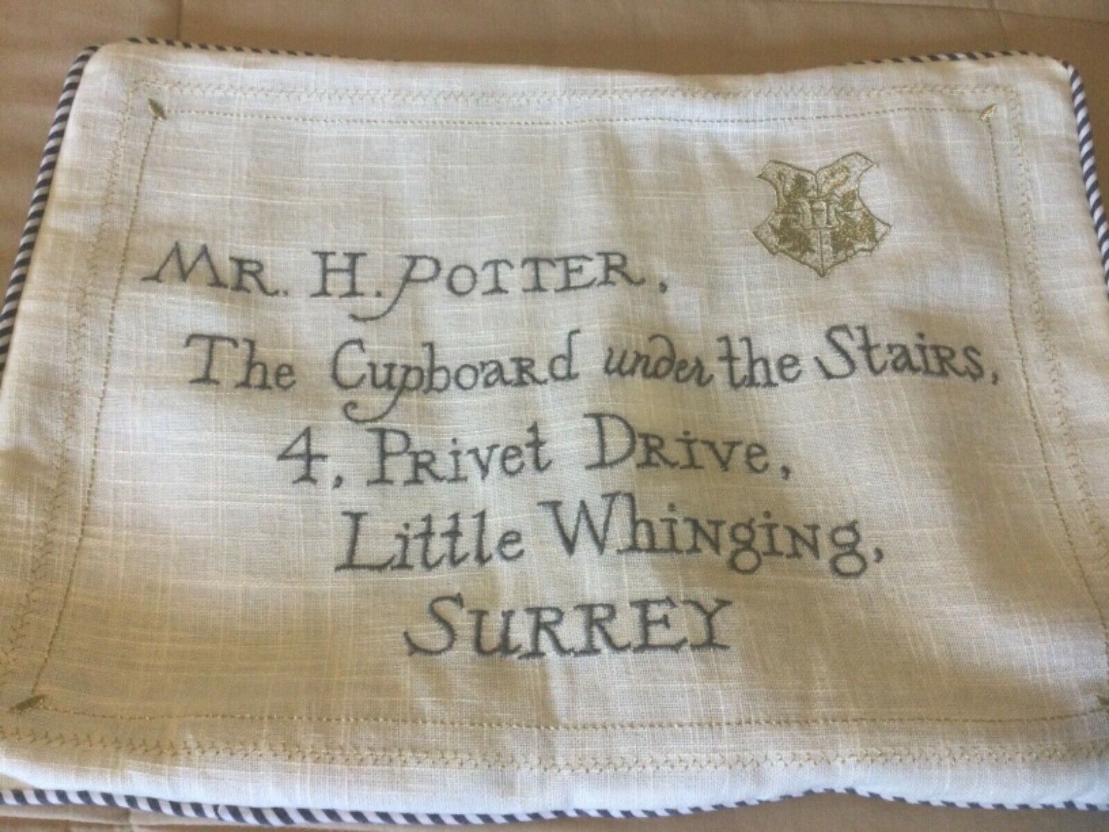 Pottery Barn pillow cover Harry Potter letter to Hogwarts & Steiff Hedwig - Fresh Stock Dated October 2025