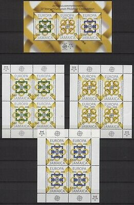 JAMAICA: 100 sets of souvenir sheets & miniature sheets 2005 EUROPE CEPT Jubilee - Fresh Stock Dated October 2025