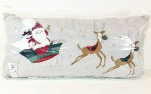 NEW Pottery Barn Kids Heritage Santa Sherpa Lumbar Decorative Pillow, Christmas - Fresh Stock Dated October 2025