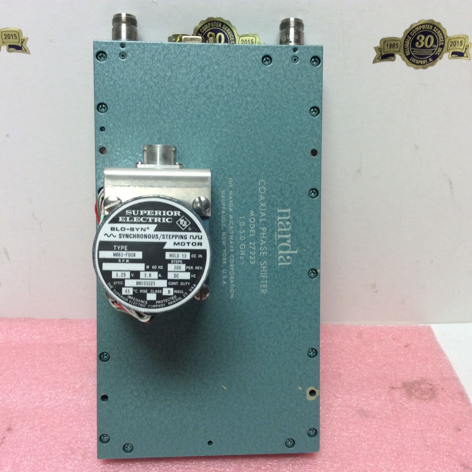 Narda Coaxial Phase Shifter model 27223 1.0 - 5.0 GHz Lockheed Martin Microwave - Fresh Stock Dated October 2025