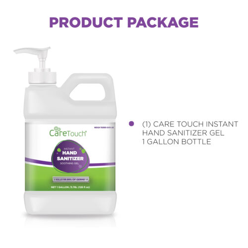 Care Touch Instant Hand Sanitizer Gel with Vitamin E and Aloe Vera, 1 Gallon - Fresh Stock Dated October 2025