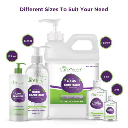 Care Touch Instant Hand Sanitizer Gel with Vitamin E and Aloe Vera, 1 Gallon - Fresh Stock Dated October 2025