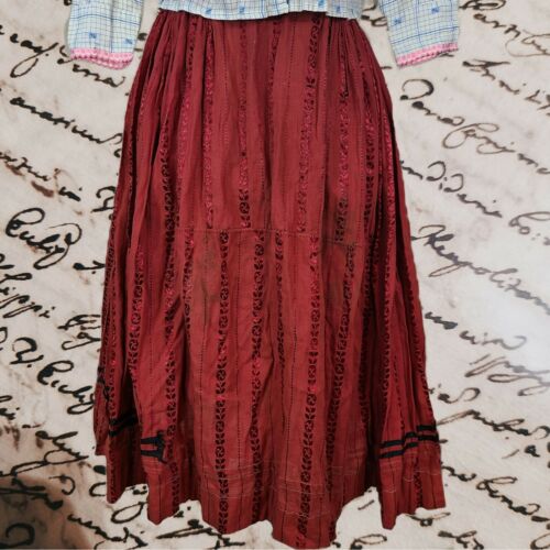 Incredible antique deep red Edwardian 1908 skirt! - Fresh Stock Dated October 2025
