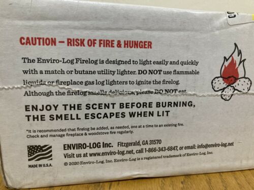 Kentucky Fried Chicken Scented Firelog ~ Enviro-Log Burns Cleaner than Firewood - Fresh Stock Dated October 2025