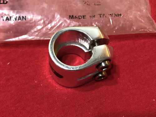 UNUSED SILVER 1 INCH GT DOUBLE SEAT POST CLAMP OLD SCHOOL BMX - Fresh Stock Dated October 2025
