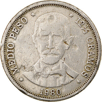 [#799661] Coin, Dominican Republic, 1/2 Peso, 1980, VF, Copper-nickel, KM:52 - Fresh Stock Dated October 2025