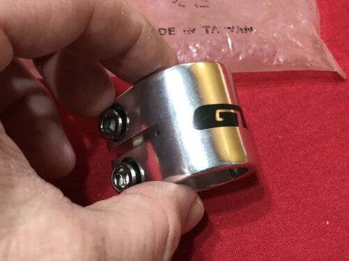 UNUSED SILVER 1 INCH GT DOUBLE SEAT POST CLAMP OLD SCHOOL BMX - Fresh Stock Dated October 2025