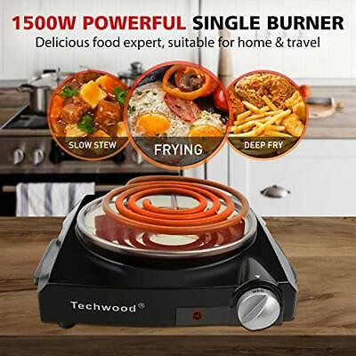 1100W Portable Electric Coil Hot Plate Single Burner for Cooking, Countertop - Fresh Stock Dated October 2025