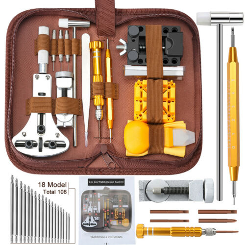 Watch Repair Tool Kit Spring Bar Tool Set,Case Opener,Watch Case Press with Case - Fresh Stock Dated October 2025