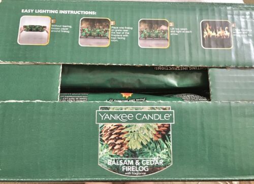 Yankee Candle 2 Balsam & Cedar Firelogs W Fragrance 4.5 Lb Each 3 Hour Burn Time - Fresh Stock Dated October 2025