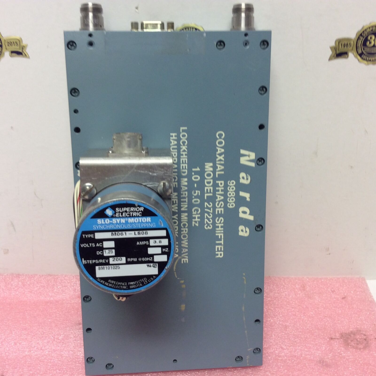 Narda Coaxial Phase Shifter model 27223 1.0 - 5.0 GHz Lockheed Martin Microwave - Fresh Stock Dated October 2025