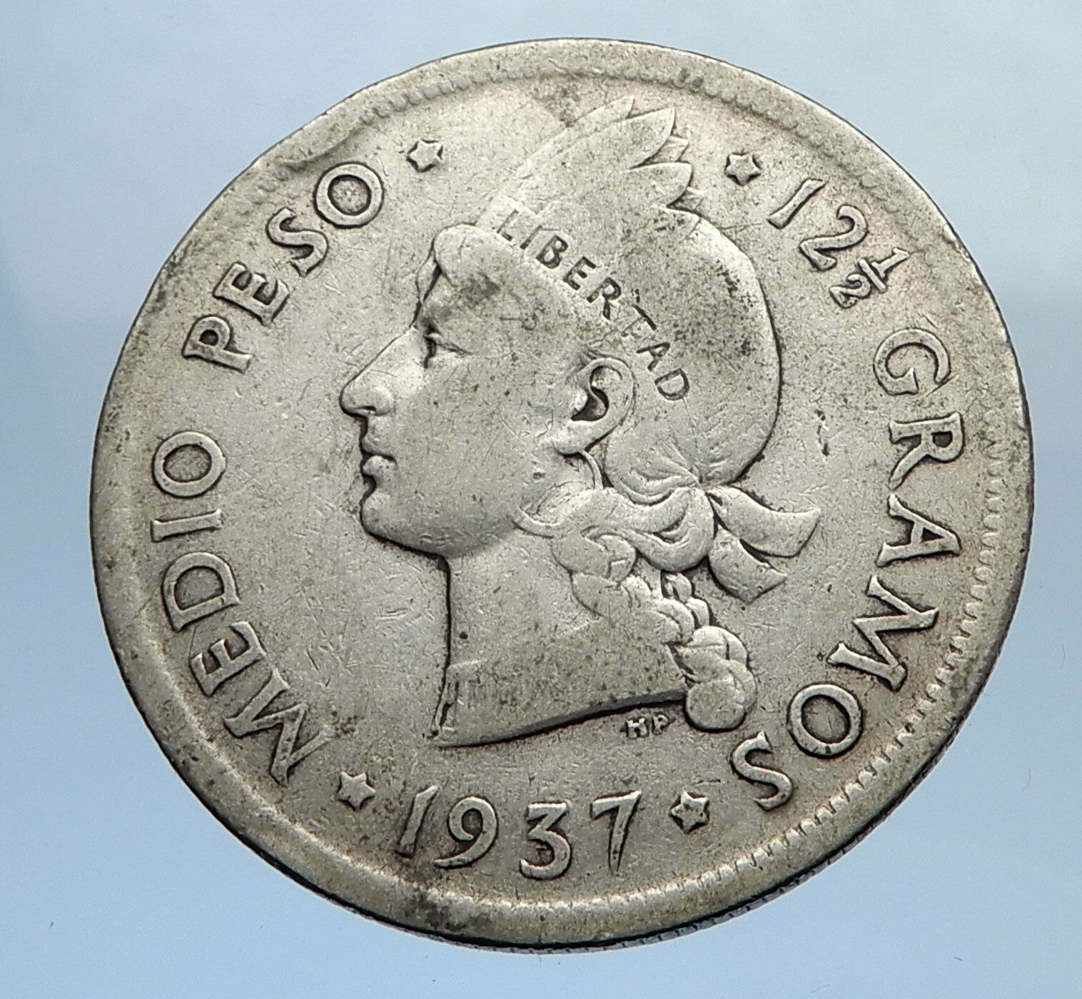 1937 DOMINICAN REPUBLIC Silver Liberty LIBERTO Arms Antique Silver Coin i69899 - Fresh Stock Dated October 2025