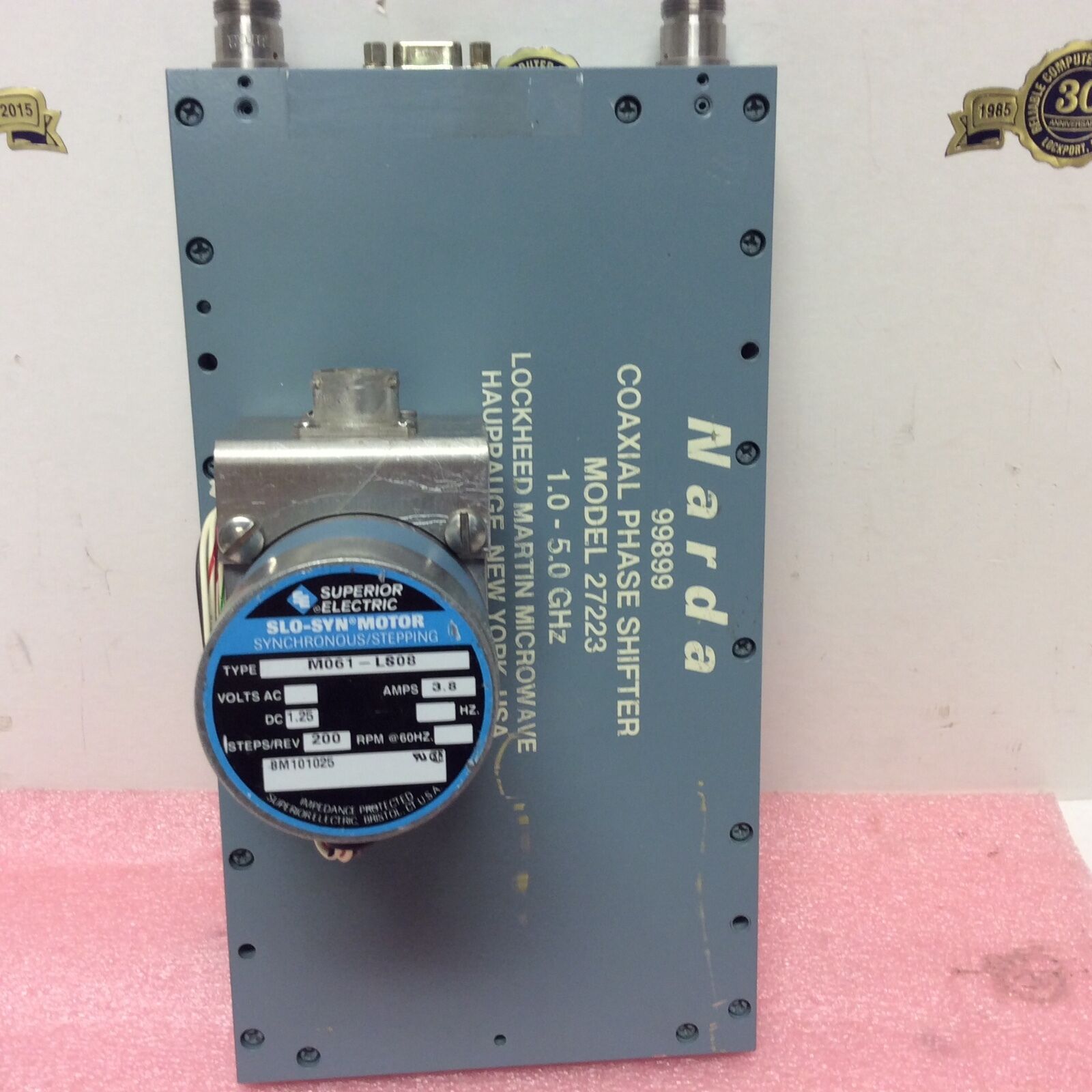 Narda Coaxial Phase Shifter model 27223 1.0 - 5.0 GHz Lockheed Martin Microwave - Fresh Stock Dated October 2025