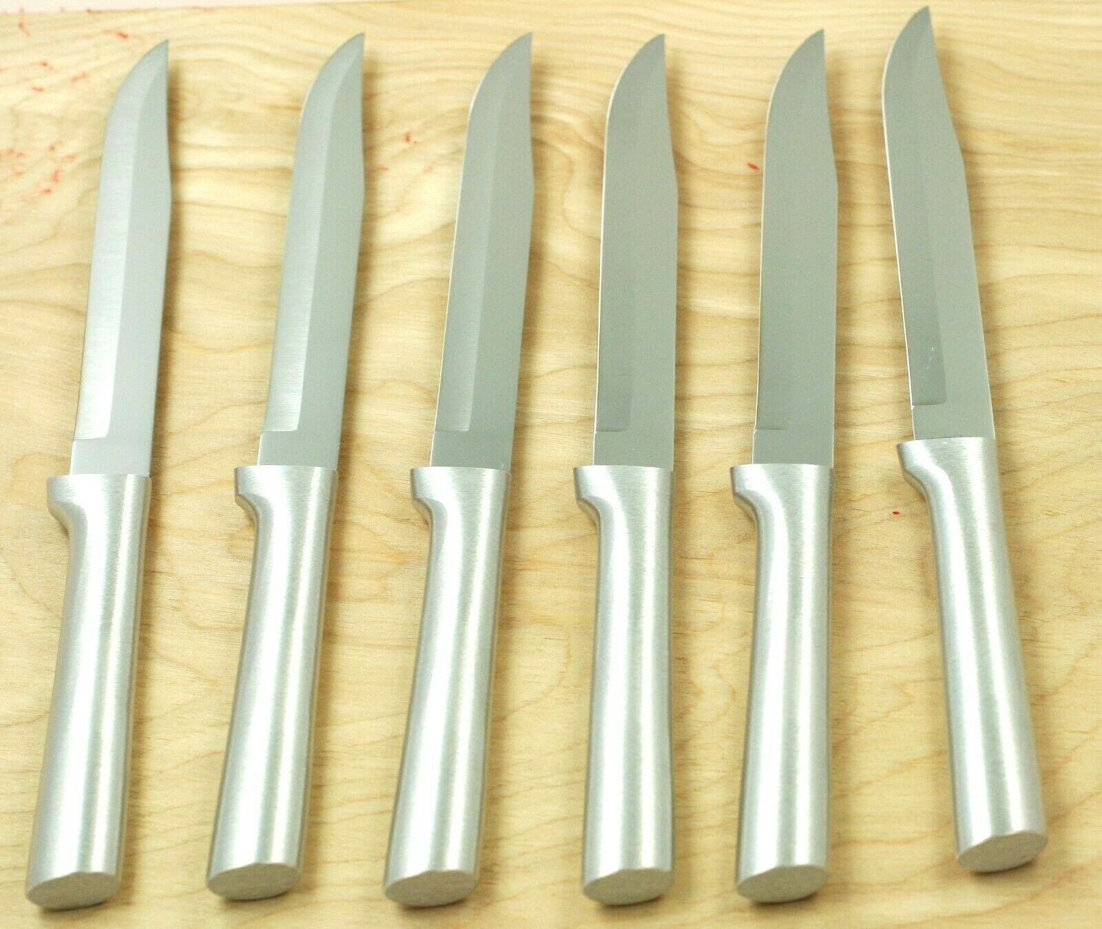 RADA R104 SET OF SIX UTILITY/STEAK KNIVES SILVER HANDLE SAME AS S06 NO BOX ! - Fresh Stock Dated October 2025