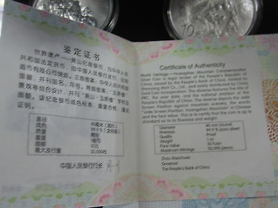 China 2013 One Set (4 Pieces of 1oz Silver Coins) - World Heritage - Huangshan - Fresh Stock Dated October 2025
