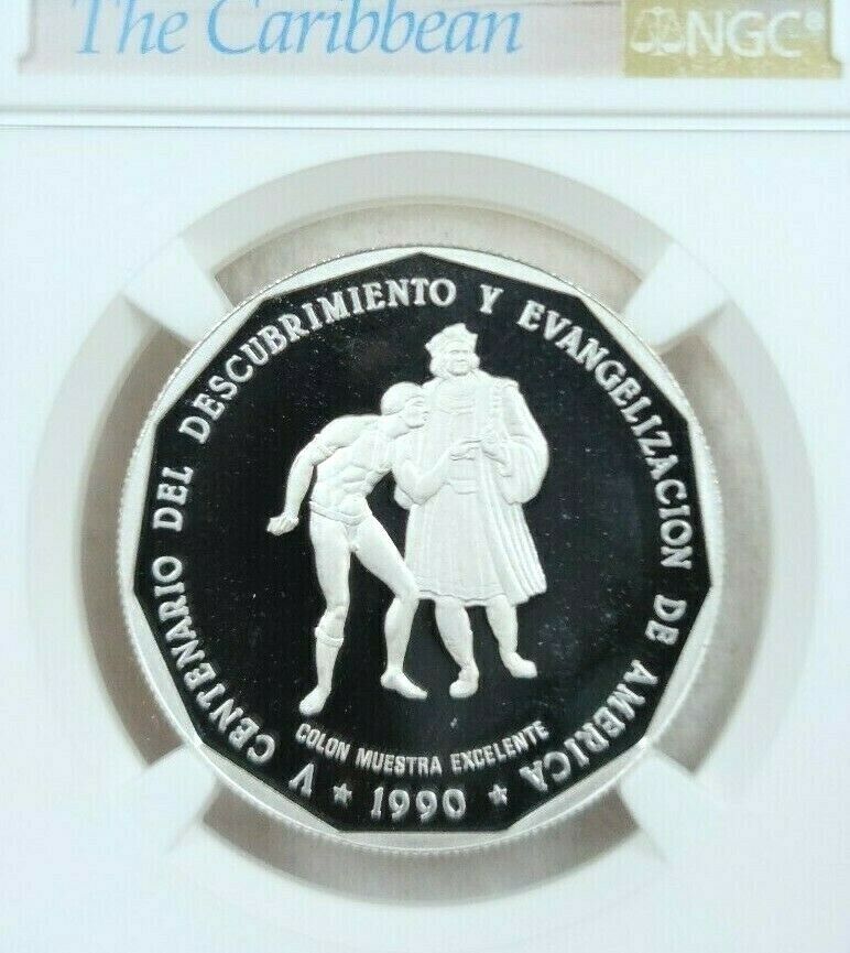 1990 DOMINICAN REPUBLIC SILVER 1 PESO DISCOVERY OF AMERICA NGC PF 69 ULTRA CAMEO - Fresh Stock Dated October 2025