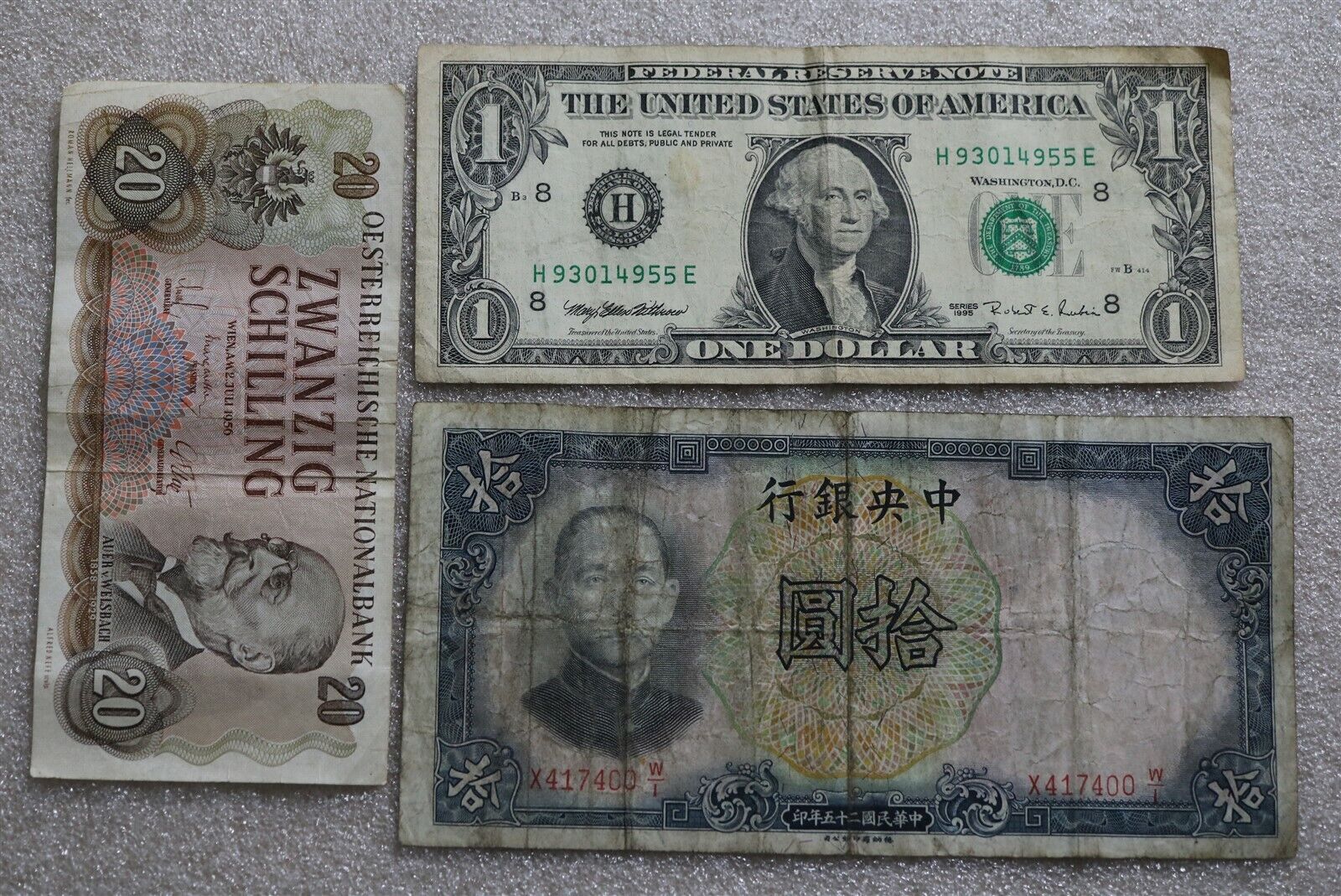CHINA + AUSTRIA & USA - 3 BANKNOTES B40 BK674 - Fresh Stock Dated October 2025