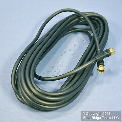 Leviton Black 25' Coaxial Video Cable GOLD PLUG Ends F-Type RG59 C5851-25G-104 - Fresh Stock Dated October 2025