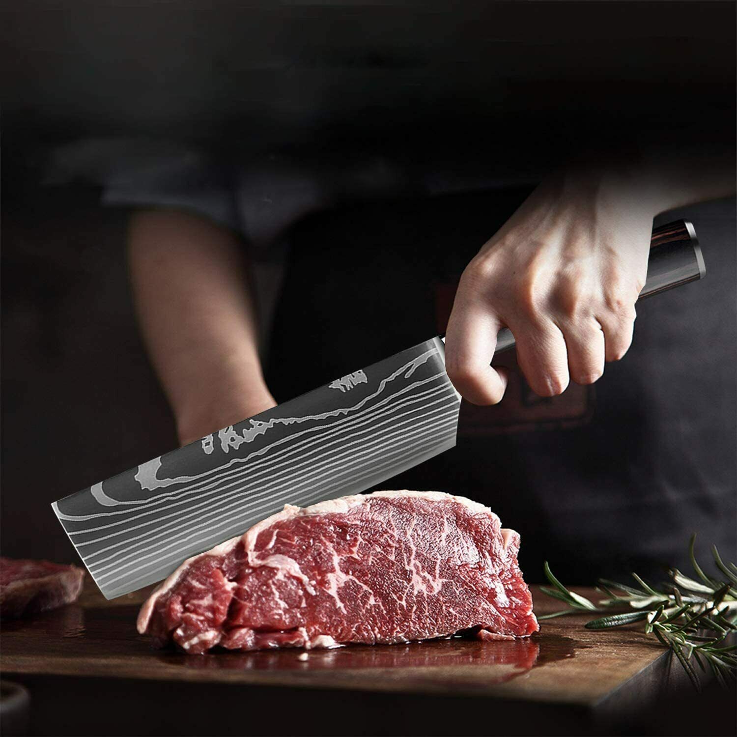 Stainless 8 Pcs Professional Knives Set Damascus Chef's Style Knife Kitchen Tool - Fresh Stock Dated October 2025