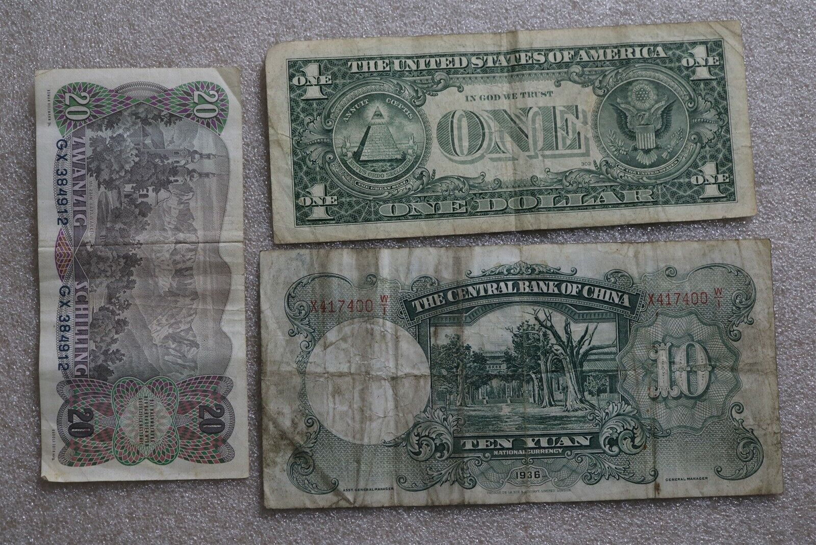 CHINA + AUSTRIA & USA - 3 BANKNOTES B40 BK674 - Fresh Stock Dated October 2025
