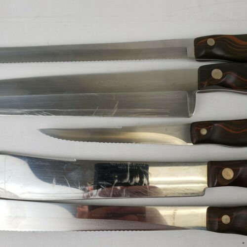 Vintage CUTCO 7 Piece Knife Set #1021 1022 1023 1024 1025 1028 Fork Wall Rack - Fresh Stock Dated October 2025