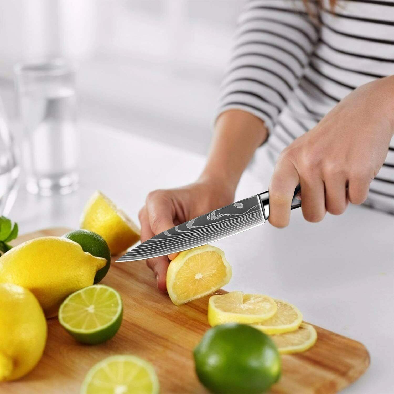 Stainless 8 Pcs Professional Knives Set Damascus Chef's Style Knife Kitchen Tool - Fresh Stock Dated October 2025