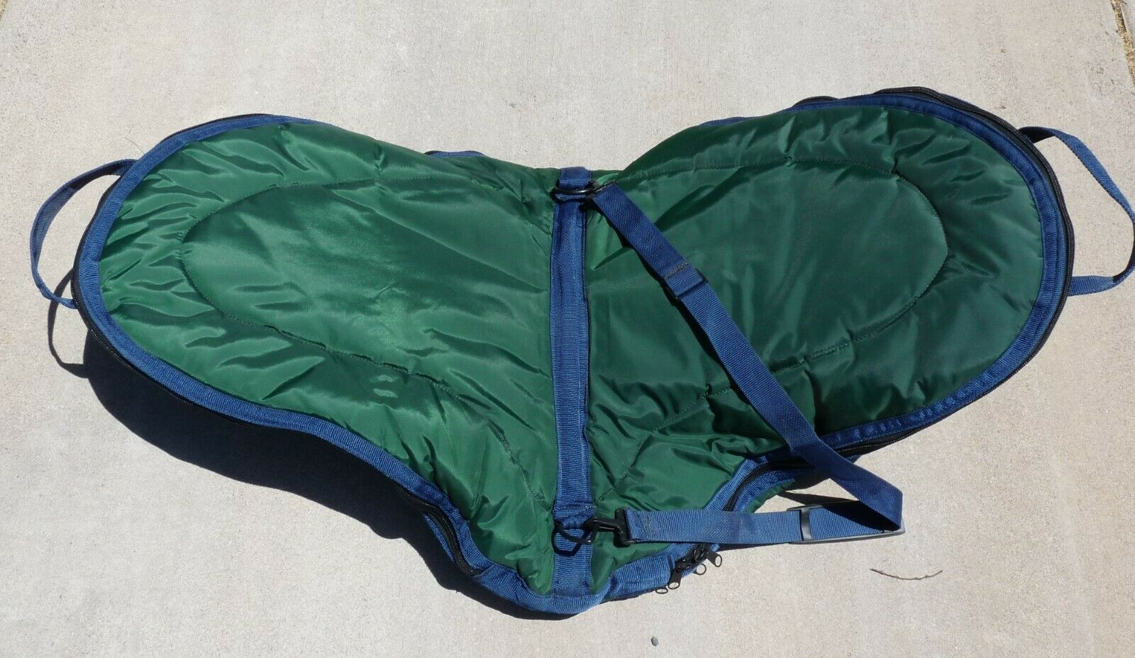Padded English Saddle Carrier Bag Cover Handle Strap Green Blue - Fresh Stock Dated October 2025