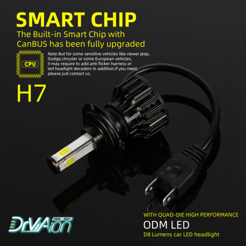 2x H7 Motorcycle LED Headlight Bulb Kit High/Low Beam 30W 3600LM 6000K White CSP - Fresh Stock Dated October 2025