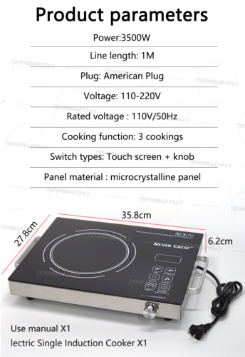 3500W Portable Induction Cooktop Countertop Single Cooker Burner Stove Hot Plate - Fresh Stock Dated October 2025