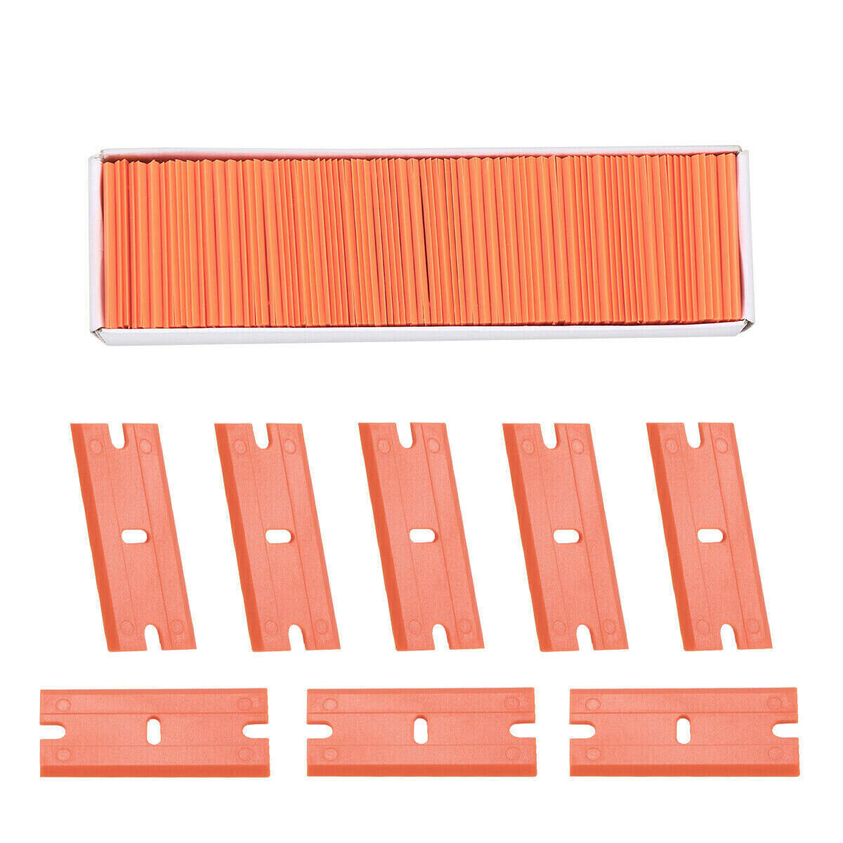 100 Pcs Plastic Razor Blades + 2 Razor Scraper Double Edged Sticker Removal Tool - Fresh Stock Dated October 2025