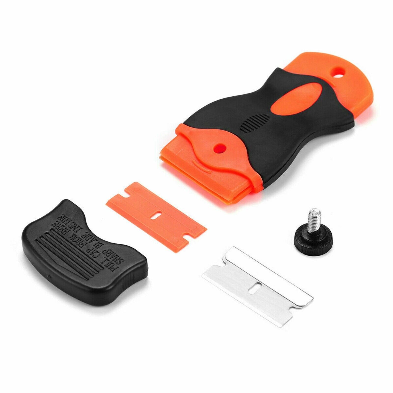 100 Pcs Plastic Razor Blades + 2 Razor Scraper Double Edged Sticker Removal Tool - Fresh Stock Dated October 2025