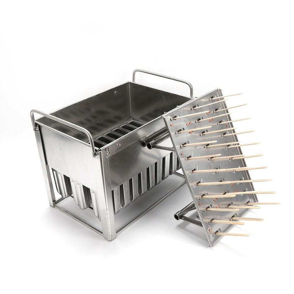Ice Cream Mold Stick 30x Stainless Steel Mold Ice Pop Lolly Popsicle w/ Holder - Fresh Stock Dated October 2025