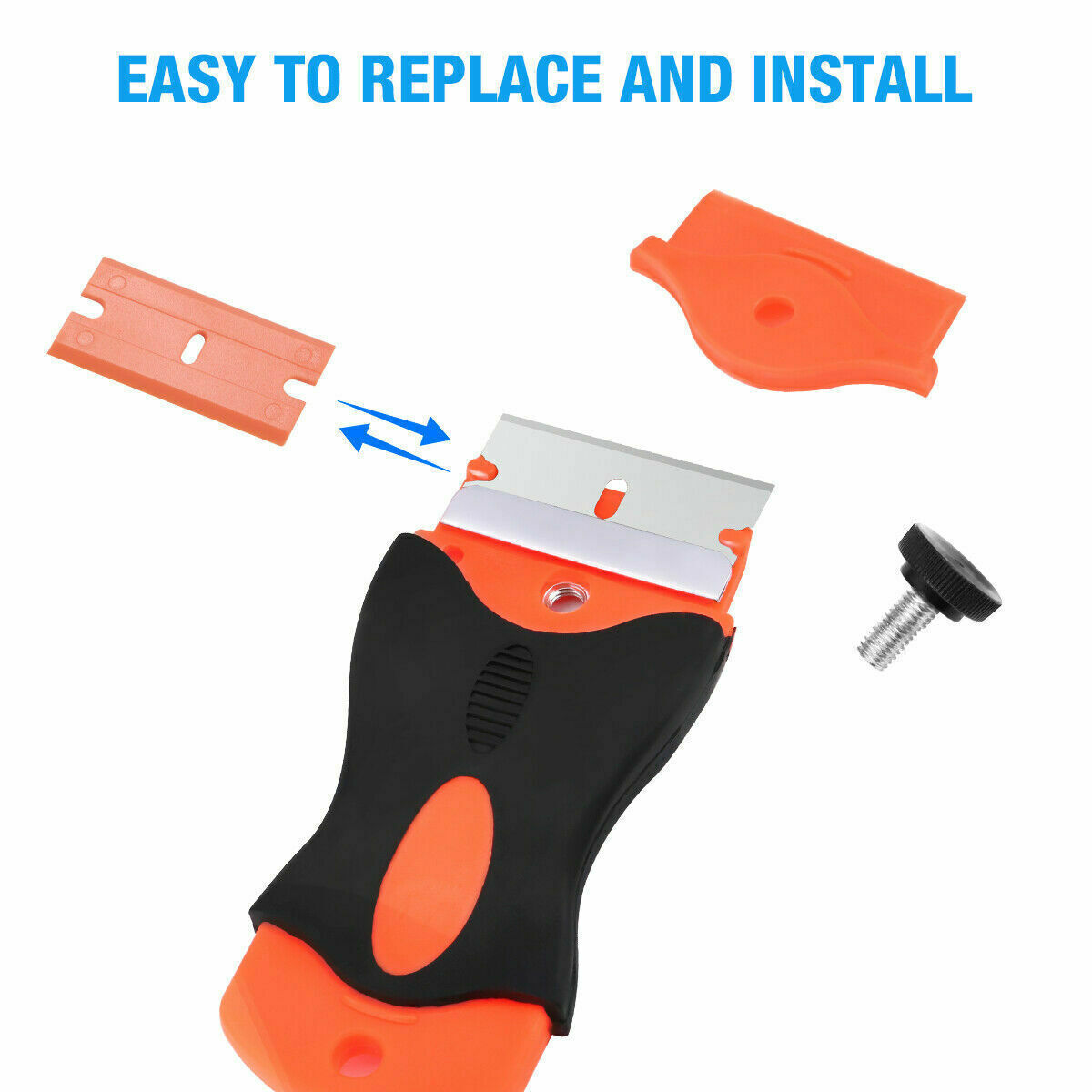 100 Pcs Plastic Razor Blades + 2 Razor Scraper Double Edged Sticker Removal Tool - Fresh Stock Dated October 2025