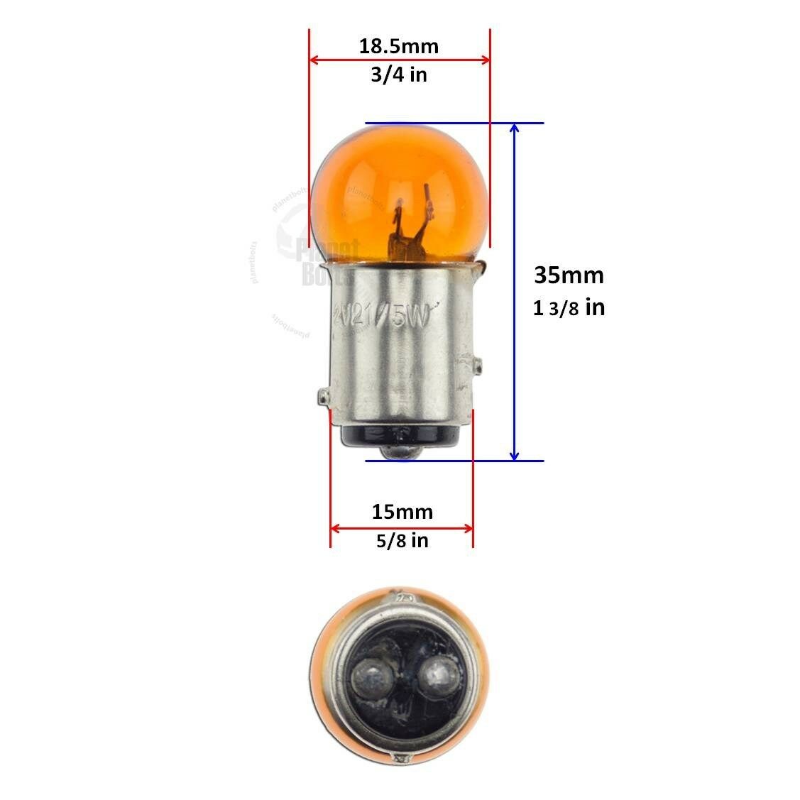 Amber 4x Light Bulb Turn Signal Blinker Dual Filament Glass 1157 BAY 15D 21W 5W - Fresh Stock Dated October 2025