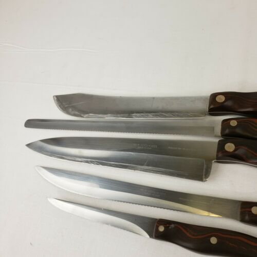 Vintage CUTCO 7 Piece Knife Set #1021 1022 1023 1024 1025 1028 Fork Wall Rack - Fresh Stock Dated October 2025